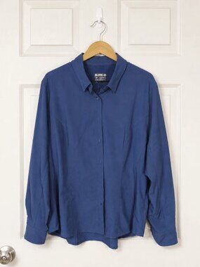Reel Legends Women's 1X Estate Blue Long Sleeve Vented Fishing Shirt